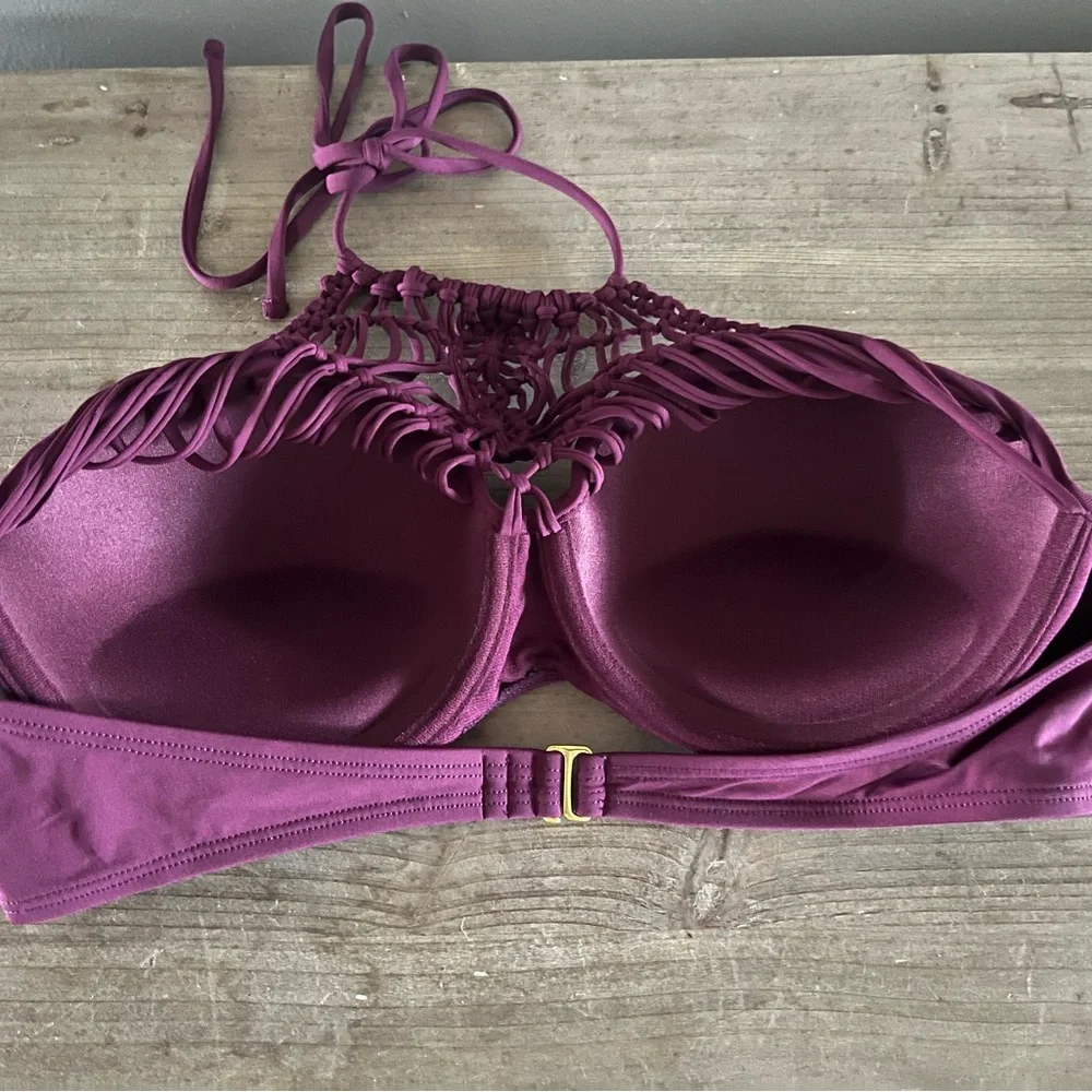 Ambrielle Magenta Halter‎ Bikini Top